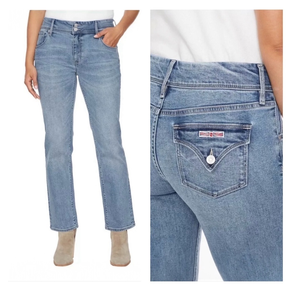 Hudson Ladies' Straight High Rise Leg Flap Pocket Jean 12 32W 28.5L NWT
